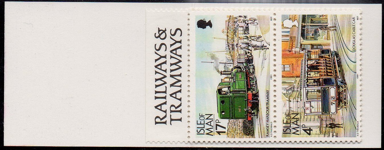 Isle of Man Booklet Stamps Trains 1988-1992